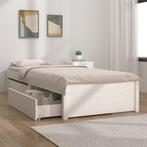 vidaXL Cadre de lit avec tiroirs Blanc 90x200 cm, Neuf, Verzenden