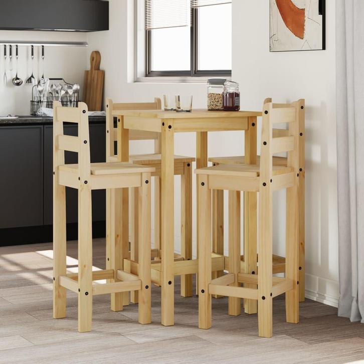 vidaXL 5-delige Barset massief grenenhout, Huis en Inrichting, Complete eetkamers, Nieuw, Verzenden