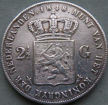 Nederland. Willem II. 2 1/2 Gulden 1848  (Zonder beschikbaar voor biedingen