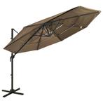 vidaXL Parasol 4-laags met aluminium paal 3x3 m taupe, Tuin en Terras, Verzenden, Nieuw