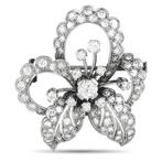 Broche Platina, Platina 2.80ct diamanten broche -  2.80ct.