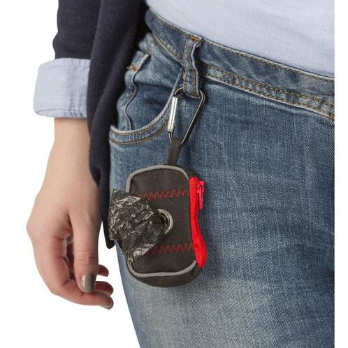 Tas voor poepzakjes zwart-rood, 8x5,5x4cm - kerbl, Dieren en Toebehoren, Honden-accessoires, Nieuw