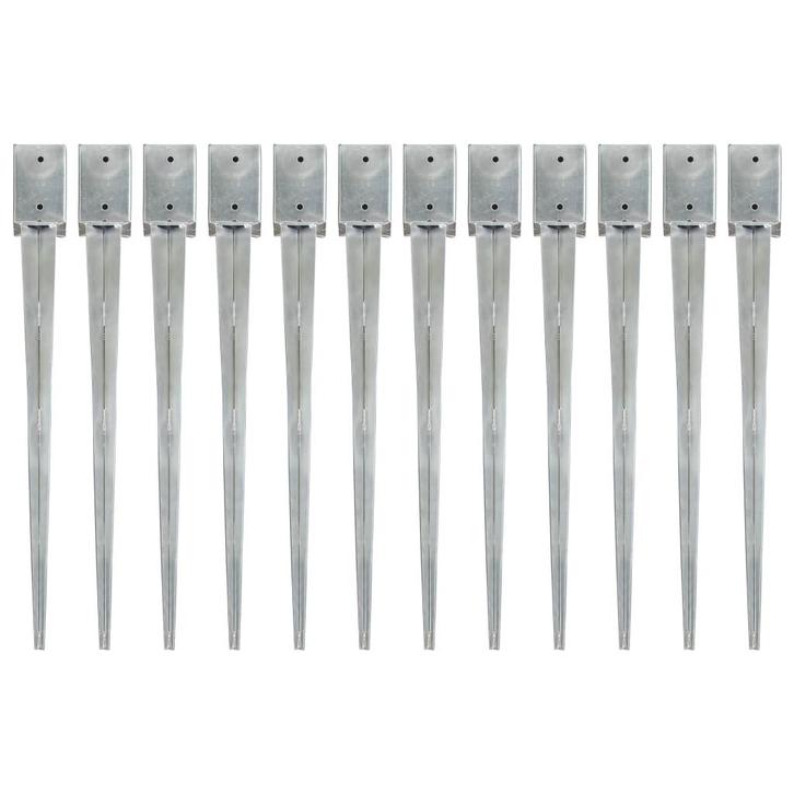 vidaXL Grondpinnen 12 st 9x9x90 cm gegalvaniseerd staal, Caravans en Kamperen, Kampeeraccessoires, Nieuw, Verzenden