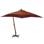 vidaXL Zweefparasol met paal 3x3 m massief vurenhout, Tuin en Terras, Verzenden, Nieuw