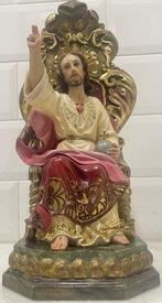 OLOT - sculptuur, SAGRADO CORAZÓN DE JESÚS ENTRONADO - 50 cm, Antiek en Kunst