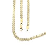 Gouden dubbele jasseron schakelketting., Ophalen of Verzenden, Gebruikt, Overige kleuren, Goud