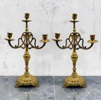 Kandelaber - Brons - Par kandelaren - Hoogte: 46 cm, Antiek en Kunst