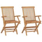 2 Teak Tuinstoelen Inklapbaar | Retour Deal | 64% Korting!, Tuin en Terras, Verzenden, Nieuw, Teakhout, Inklapbaar