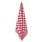 Handdoek Rood En Witte Blok 52x55cm Katoen - Treb Towels, Nieuw, Verzenden, Theedoek of Handdoek, Overige kleuren