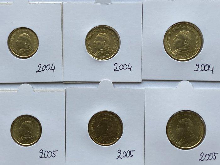 Vaticaan. 10 Cent / 20 Cent / 50 Cent 2004/2015 (27 stuks), Postzegels en Munten, Munten | Europa | Euromunten