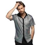 Disco Shirt Metallic Zilver, Verzenden
