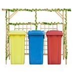 vidaXL Pergola de jardin pour poubelles triples Bois de, Jardin & Terrasse, Verzenden, Neuf