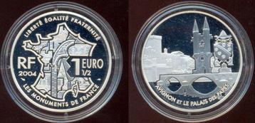 1,5 Euro, Avignon mit Palais des Papstes, zilver 2004 Fra...