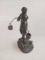 sculptuur, Ragazza, portatrice dacqua - 44 cm - Brons, Antiquités & Art, Antiquités | Céramique & Poterie