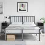 vidaXL Nachtkastjes 2 st 36x39x60,5 cm staal zwart, Huis en Inrichting, Slaapkamer | Nachtkastjes, Verzenden, Nieuw