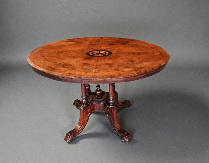 Tafel - Walnoot, Esdoorn, Buxushout, Ebbenhout - Vittoriano, Antiek en Kunst, Antiek | Overige Antiek