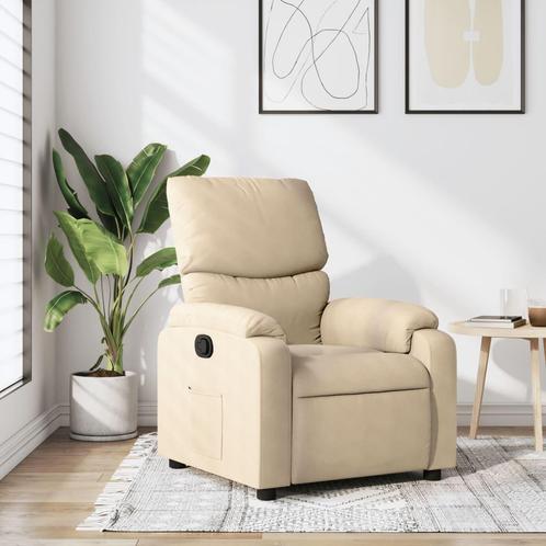 vidaXL Fauteuil verstelbaar stof crèmekleurig, Huis en Inrichting, Fauteuils, Nieuw, Verzenden