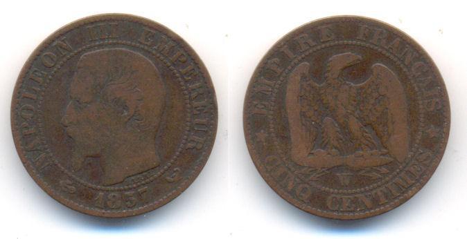 5 Centimes 1857 W Lille Frankreich: Napoleon Iii, 1852-1870, Postzegels en Munten, Munten | Europa | Niet-Euromunten, België, Verzenden