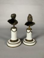 sculptuur, Voltaire et rousseau - 20 cm - Brons, Porselein