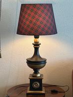 Lampe de table - style Empire - Bois / Tissu, de couleur or,