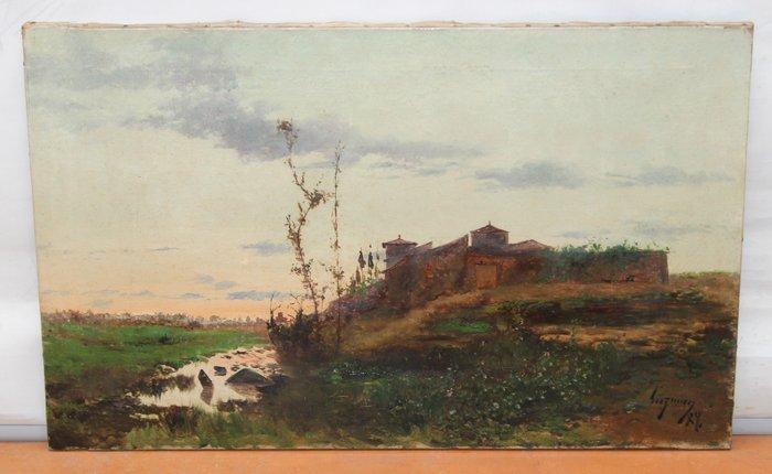 Juan Bautista Guzmán (1850-1898) - Paisaje, Antiquités & Art, Art | Peinture | Classique