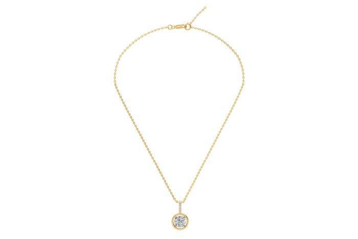Halsketting - 14 karaat Geel goud - 2.10ct. tw. Diamant, Handtassen en Accessoires, Kettingen