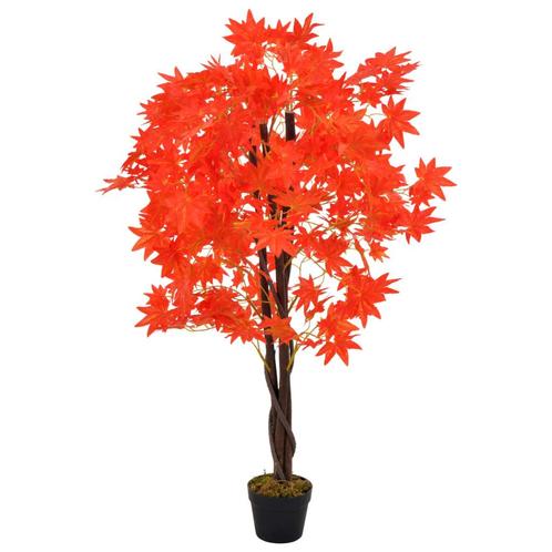 vidaXL Kunstplant met pot esdoorn 120 cm rood, Huis en Inrichting, Woonaccessoires | Kunstplanten en Kunstbloemen, Nieuw, Verzenden