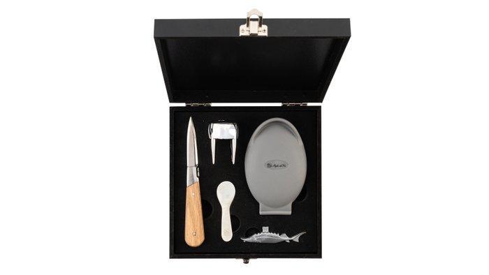 Laguiole - Champagne / Caviar / Oyster set - Oak Wood, Antiek en Kunst, Antiek | Keukengerei