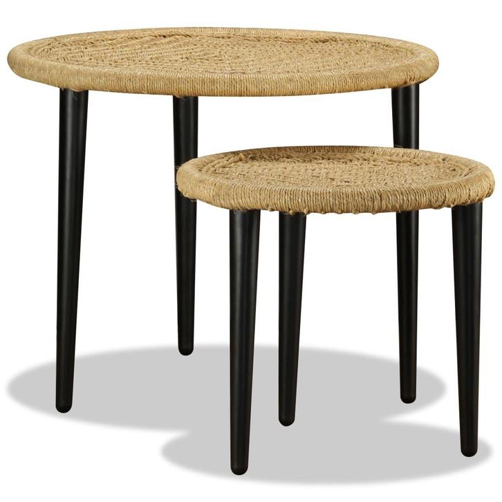 vidaXL 2-delige Salontafelset natuurlijk jute, Maison & Meubles, Tables | Tables de salon, Envoi