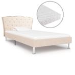 vidaXL Bed met matras stof beige 90x200 cm