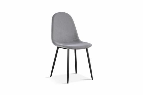 Stoelenset -  - Velours - Grijs, Huis en Inrichting, Stoelen, Grijs, Nieuw, Stof, Ophalen of Verzenden