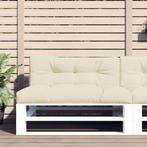 vidaXL Palletkussens 2 st stof crèmekleurig, Huis en Inrichting, Woonaccessoires | Kussens, Verzenden, Nieuw