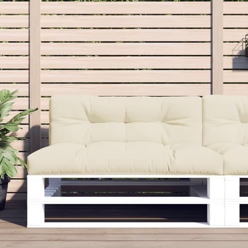vidaXL Palletkussens 2 st stof crèmekleurig, Huis en Inrichting, Woonaccessoires | Kussens, Nieuw, Verzenden