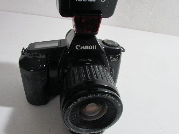 Canon, Vivitar EOS 1000 + EF 4-5.6/35-80mm + 132 AFC flits |, Audio, Tv en Foto, Fotocamera's Analoog