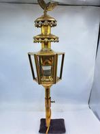 Lantaarn - Wandlamp - Messing, Glas - Antieke Koetslamp