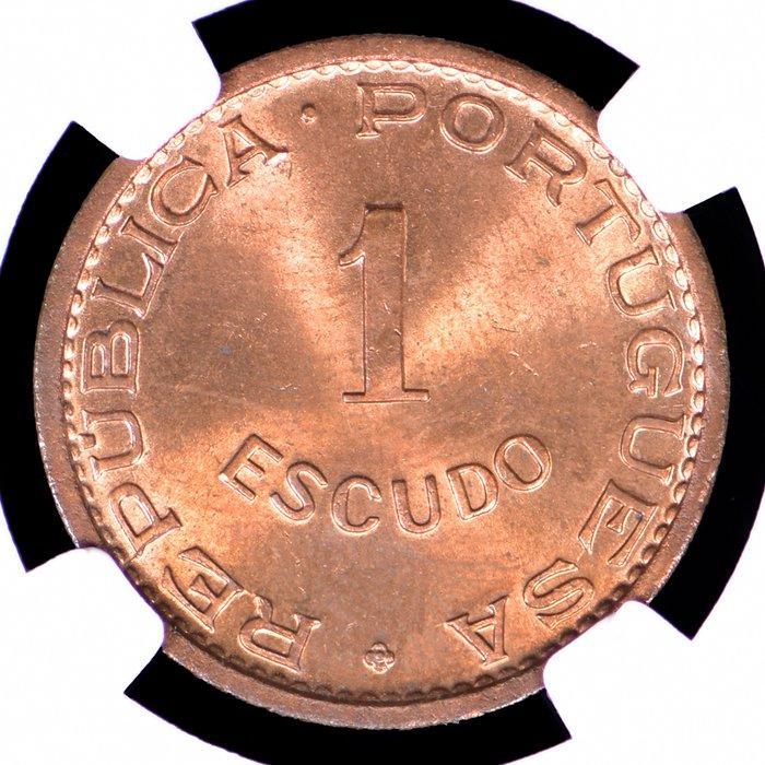 Portugees Mozambique. Republic. 1 Escudo 1953 - NGC - MS 64, Postzegels en Munten, Munten | Europa | Niet-Euromunten