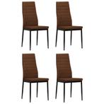 vidaXL Eetkamerstoelen 4 st stof bruin, Huis en Inrichting, Stoelen, Verzenden, Nieuw