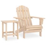 vidaXL Chaise de jardin Adirondack avec table Bois de sapin