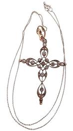 Zonder minimumprijs - Halsketting - 9 kt. Roségoud, Zilver, Handtassen en Accessoires, Kettingen, Nieuw