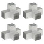 vidaXL Paalverbindingen 4 st X-vorm 101x101 mm, Verzenden, Nieuw