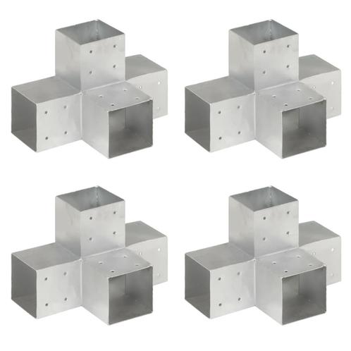 vidaXL Paalverbindingen 4 st X-vorm 101x101 mm, Tuin en Terras, Palen, Balken en Planken, Nieuw, Verzenden