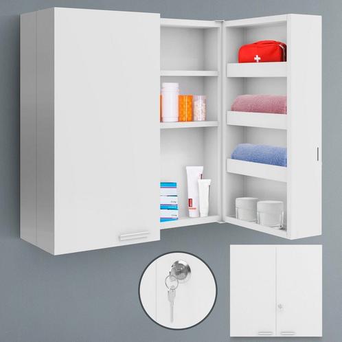 Jago Afsluitbare XXL Medicijnkast - Staal - 53x53x20 cm - Wi, Huis en Inrichting, Overige Huis en Inrichting, Verzenden