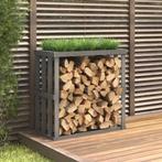 vidaXL Houtblokhouder 108x52x106 cm massief grenenhout grijs