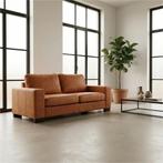 Leren bank Enjoy - 2,5 zits - Kenia Rost (oranje) - Poten, Ophalen of Verzenden