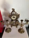 Horloge de cheminée vintage avec chandeliers - Allemagne -