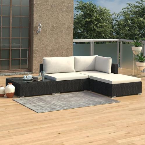 vidaXL Salon de jardin 4 pcs avec coussins Résine, Jardin & Terrasse, Ensembles de jardin, Salons de jardin, Neuf, Envoi