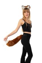 Haarband Furry Oren Staart Set Bruin Wit Punt Kat Poes Vos D, Kleding | Dames, Ophalen of Verzenden, Nieuw