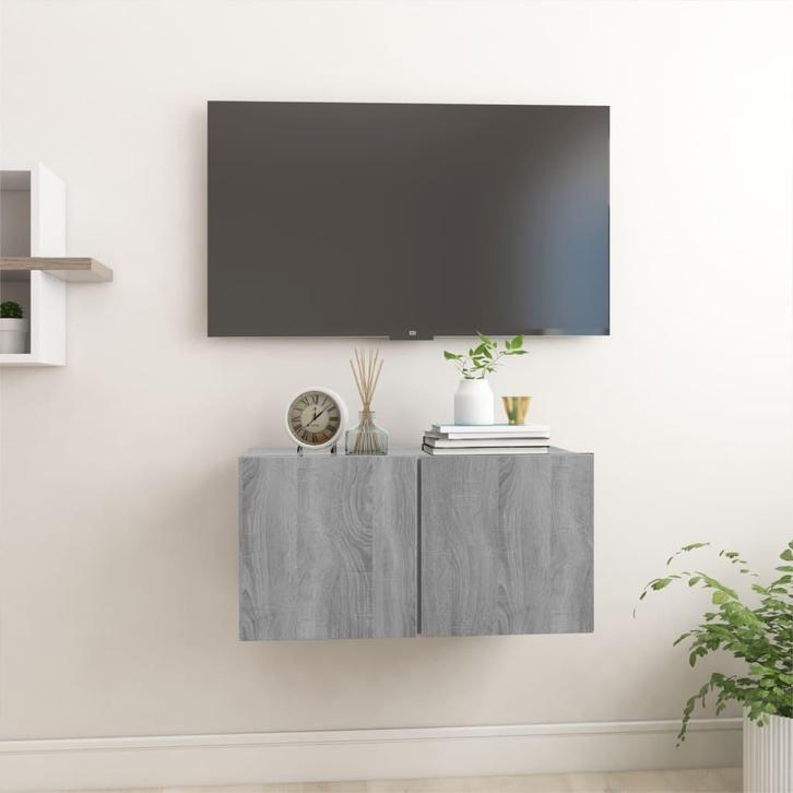 vidaXL Tv-hangmeubel 60x30x30 cm bewerkt hout grijs sonoma, Huis en Inrichting, Kasten |Televisiemeubels, Nieuw, Verzenden