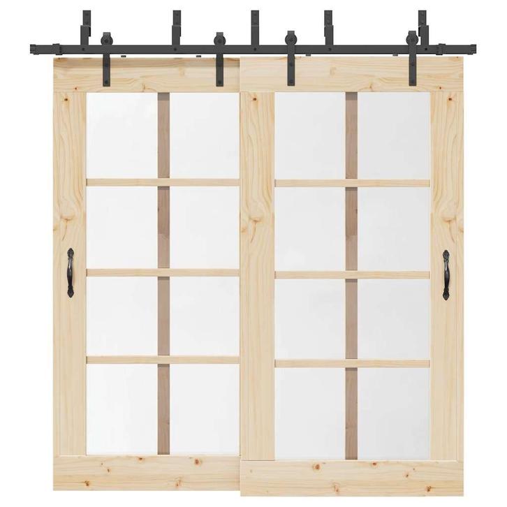 vidaXL Doos met onderdelen voor schuifdeur 213,5 cm staal, Doe-het-zelf en Bouw, Hang- en Sluitwerk, Nieuw, Verzenden
