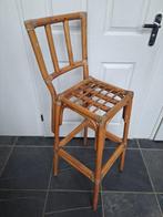 Tabouret - Bambou, Cuir - Tabouret de bar bohème, Antiquités & Art